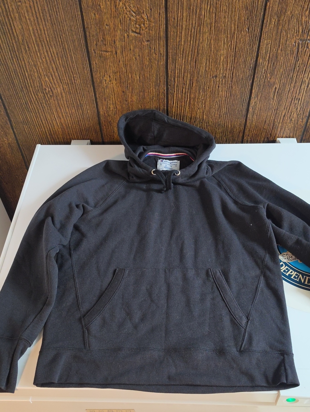 Champion Black Hooded Pullover Sweatshirt